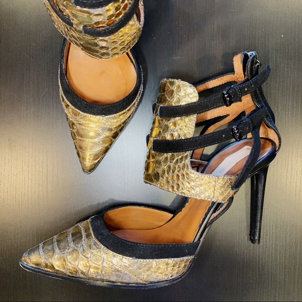 Reed Krakoff Cutout Black Suede + Gold Snakeskin